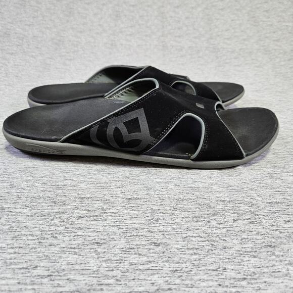 Spenco Kholo Mens 13 Orthotic Slides Sandals Slip On Black Arch Support Carbon - Picture 3 of 16